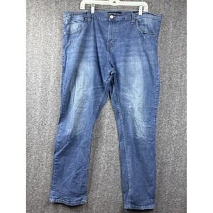 PD&C Mens Jeans Size 42x32 Slim Fit Stretch Medium Wash Denim Casual Workwear